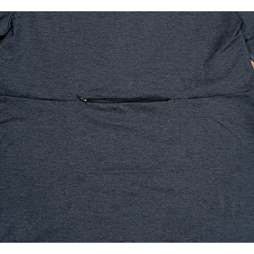 Prana Mens Quarter Zip Pullover Heather Gray Thumbhole Back Pocket‎ Size M 17x24